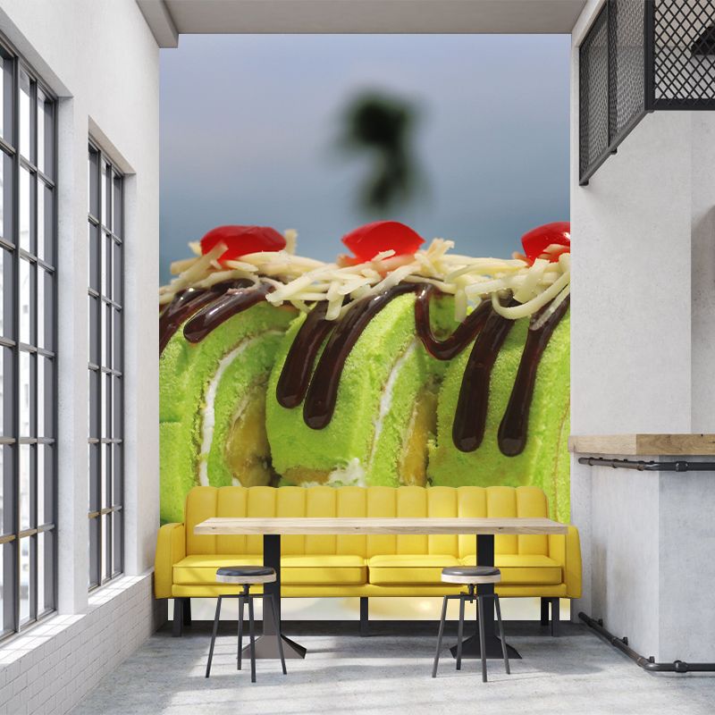 Simple Style Dessert Shop Decoration Dessert Mural Wallpaper, Custom Size Available