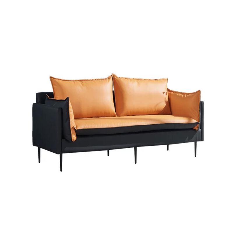 Moderner Stil quadratischer Armlehre Schwamm Kissen Kissen tragen resistente Napa -Ledersofa