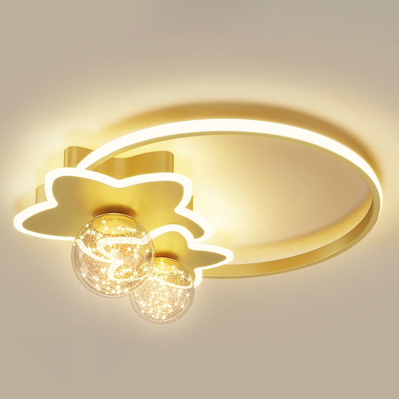 Round Shade 3-Lights Flush Mount Modern Style Flush Mount Ceiling Lighting Fixture