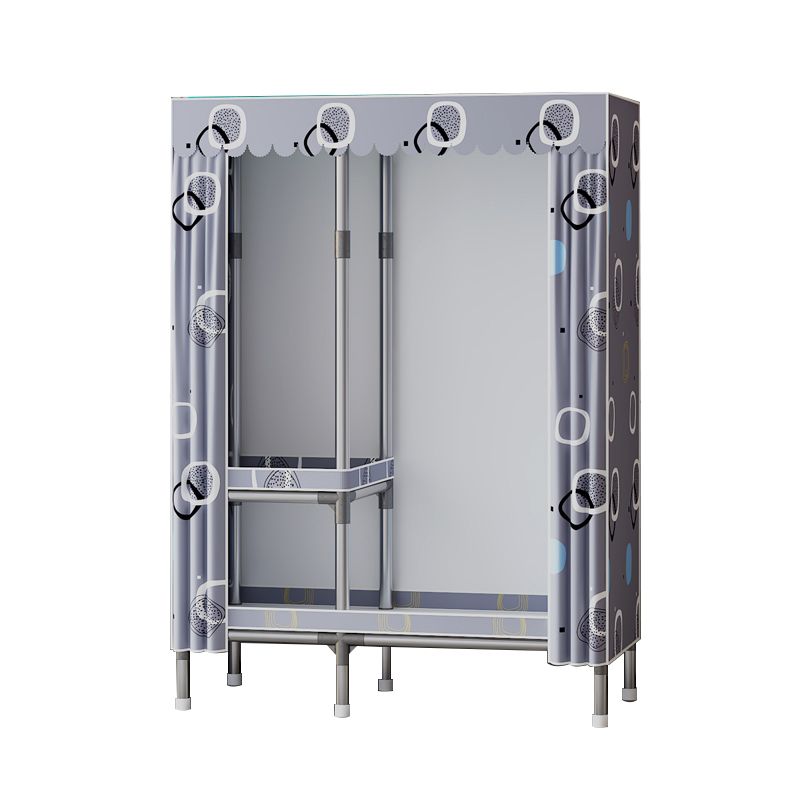 Metal Wardrobe Cabinet with Shelves Modern Wardrobe Armoire for Home