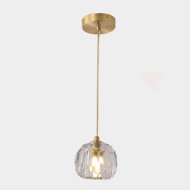 Cut Crystals Block Hanging Pendant Lights Luxury Style Pendant Light for Living Room