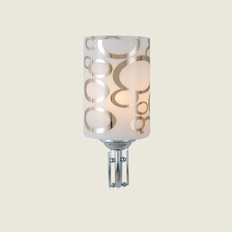 Simple Wall Sconce Cylinder Wall Light Fixture with Glass for Living Room