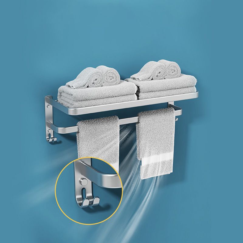 Minimalism Gray Bathroom Accessory Set Contemporary Style Aluminum Towel Bar