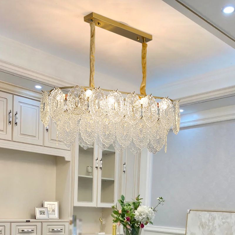 Contemporary Glass Island Lighting Fixture Creative Pendant Light for Dining Room