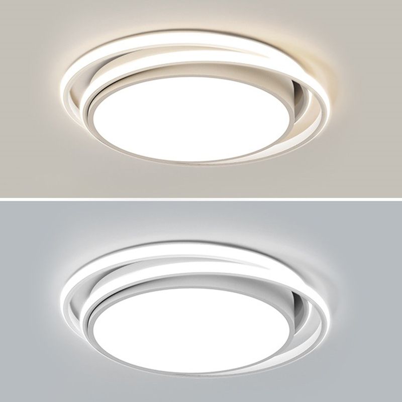 Modernism LED White Flush Mount Light Iron Round Ceiling Flush Fixture