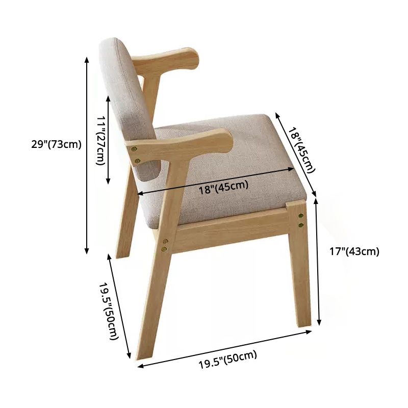 Chaise latéral en bois contemporain avec bras ouvert à l'arrière pour salle à manger pour la maison