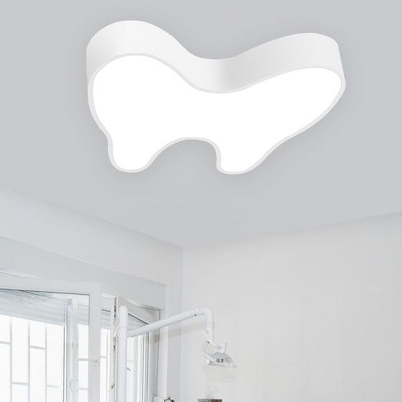 Tooth Shape Close to Ceiling Lamp Modernist LED White Flush Mount Lighting for Corridor