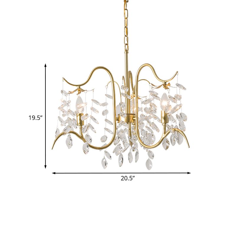 Lampadario a sfacciata sfaccettata a sfrontata lampada a sospensione minimalista a 3 teste in oro