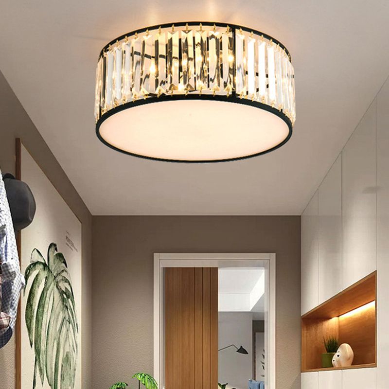 5 Lights Flush Mount Ceiling Light Simplicity Crystal Ceiling Flush Mount for Living Room