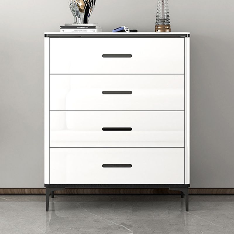 Modern Bedroom Storage Chest 15.7"Wide Stone Chest in White with Drawers