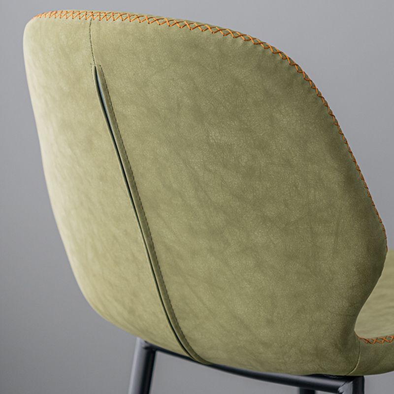 Industrial Indoor Upholstered Low Back Bar Stool with Metal Base