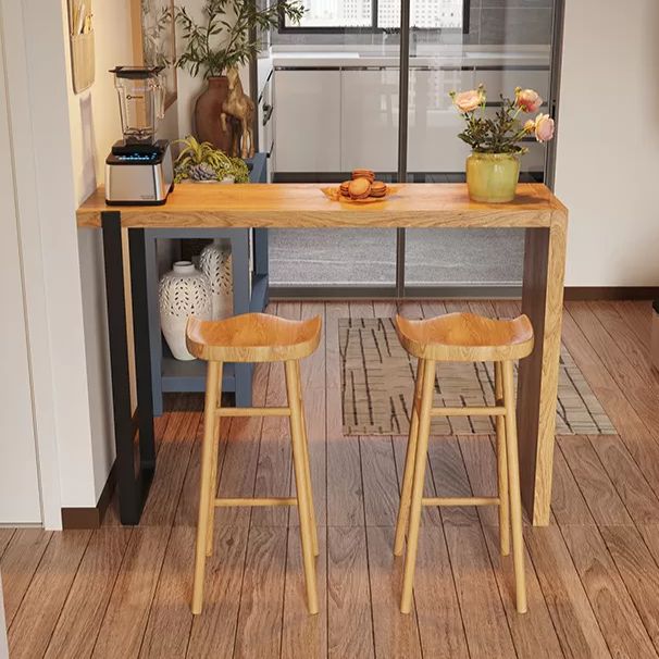 1/2/3 Pieces Modern Rectangular Pub Table Set Wooden Counter Table with Backless Stools