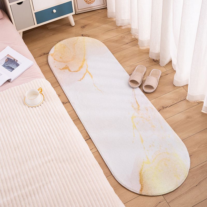 Contemporary Indoor Rug Abstract Print Carpet Polyester Stain Resistant Area Rug for Bedside