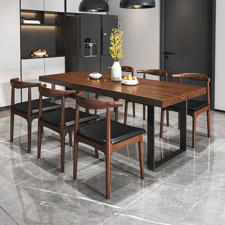 Solid Wood Dinette Set 1/2/7 Pieces Industrial Rectangle Dining Table Set