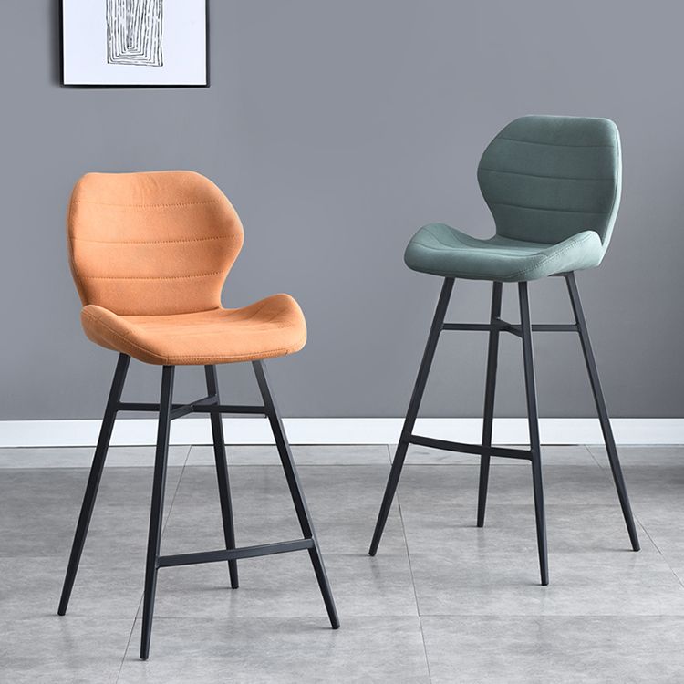 Industrial Style Bar Stool Leather Counter Bar Stool with Metal Legs for Home