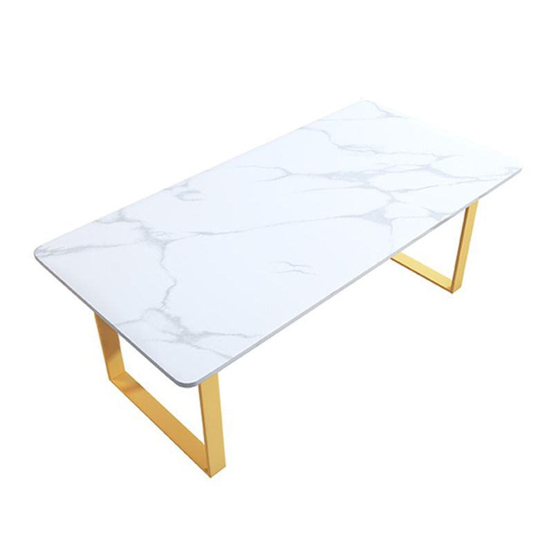 Traditional Luxury Sled Base Furniture Marble Dining Table for Dining Room