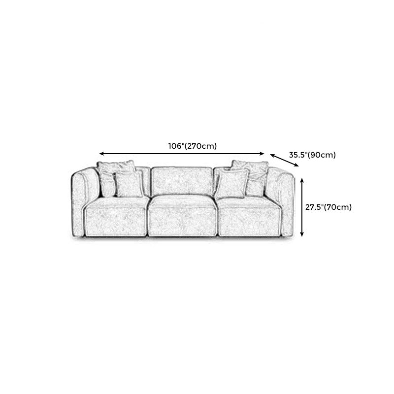 Velvet One Arm Sectional Sofa 27.56"High Tight Back Sofa for Living Room