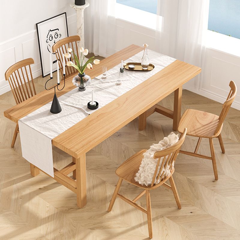 Modern 1/2/3/4/5 Pieces Dining Set Rectangle Pine Wood Dining Table for Dining Room