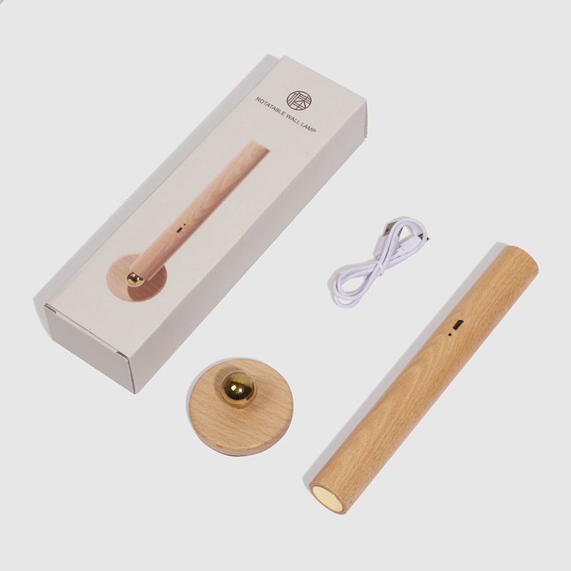Lámpara de pared LED de dormitorio nórdico ángulo de madera ajustable Luz de madera para la cama