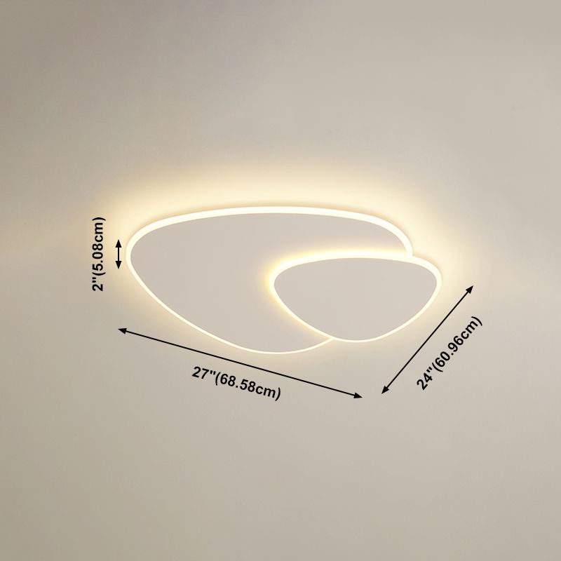 Plafonnier LED oblong blanc en fer forgé de simplicité moderne avec abat-jour en acrylique