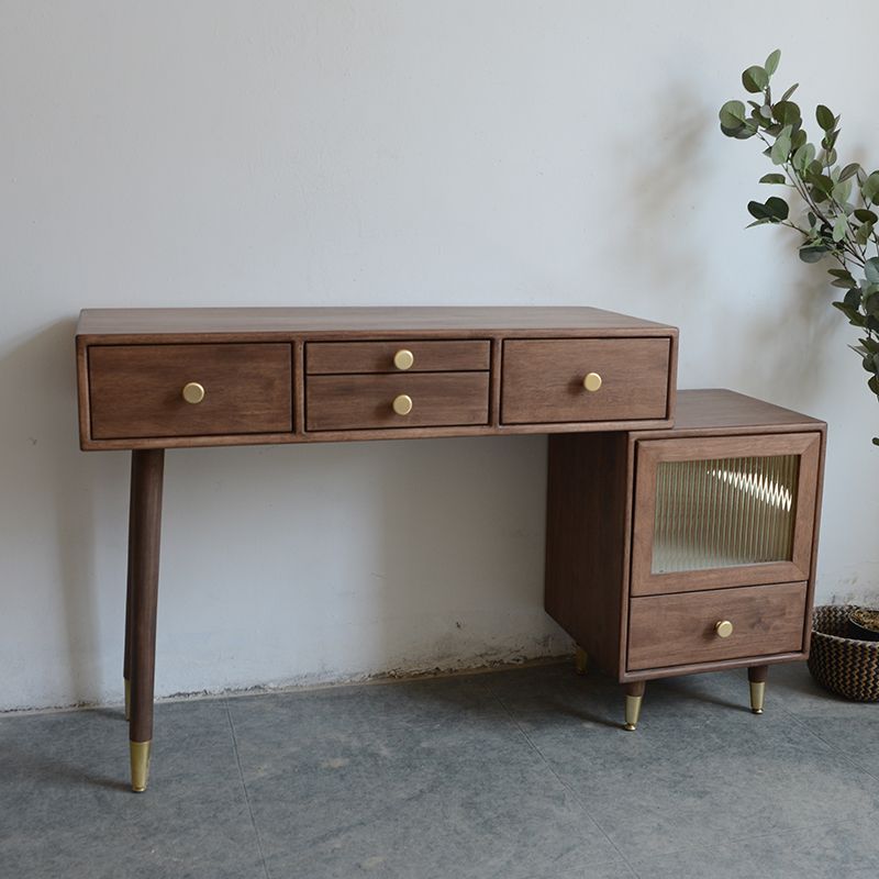 Rubberwood Dressing Table Solid Wood Make-up Vanity with Drawers