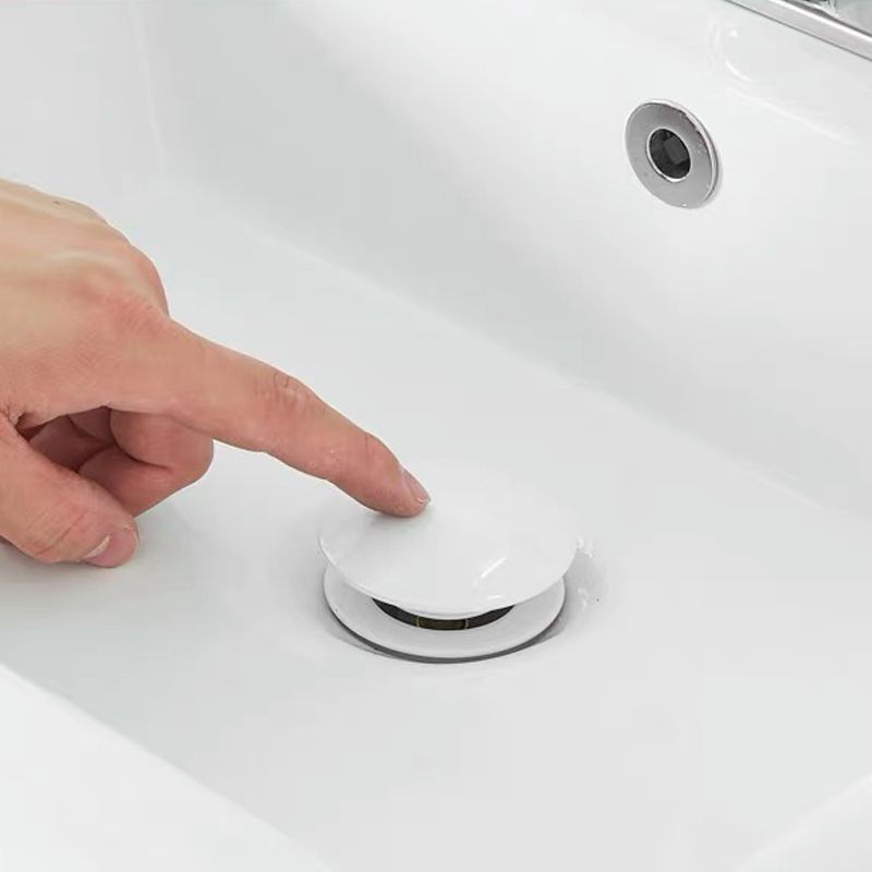 White Bathroom Vanity Wood Rectangle Single Sink Wall Mount 2 Drawers Vanity Set