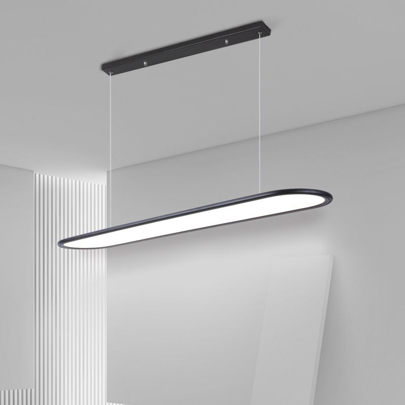 Versatile Ultrathin Island Pendant Lamp Minimalist Metal Dining Room LED Flush Mount Light