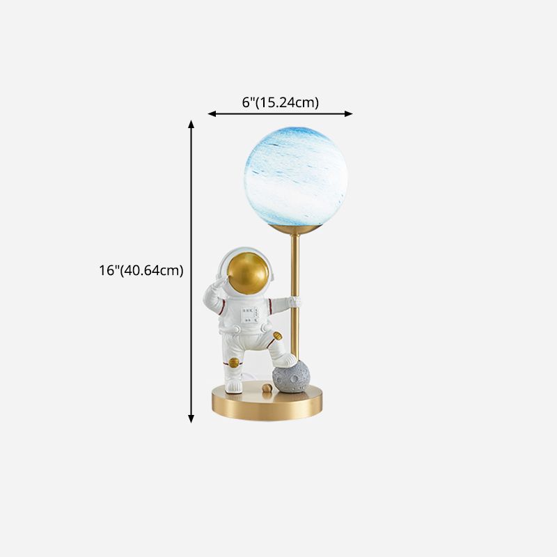Astronaut Kids Bedroom Table Light Glass 1 Bulb Nordic Nightstand Light