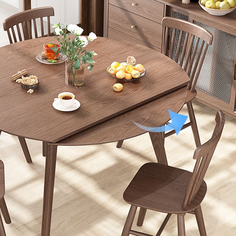 Solid Wood Dining Table Modern Brown 4 Legs Dining Table for Home Use