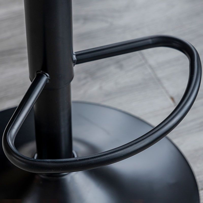 Contemporary Swivel Adjustable Height Stool Matte Finish Leather Barstool