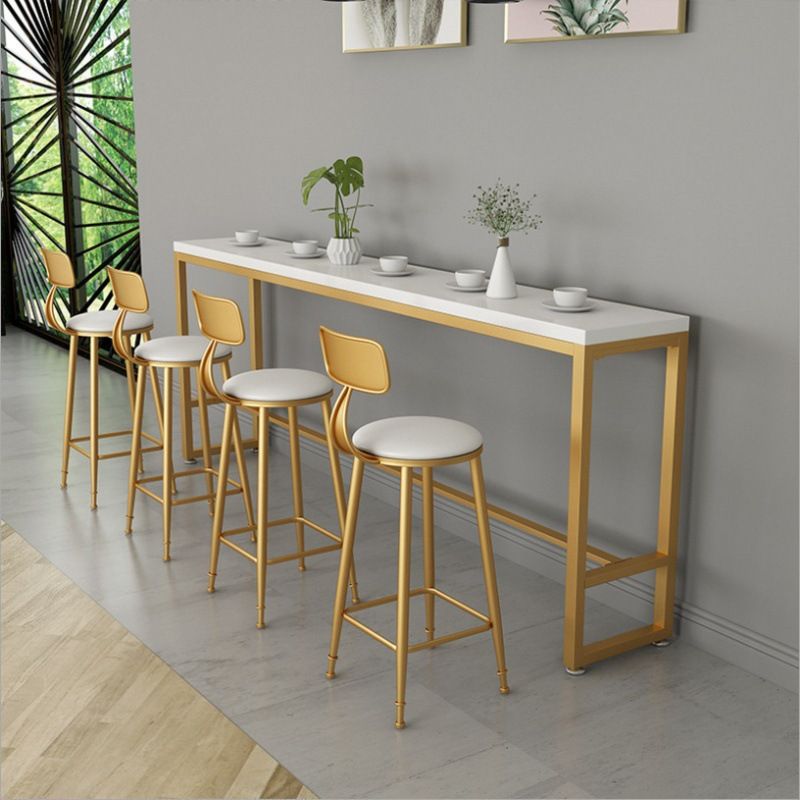Glam Pub Table Solid Wood Rectangle Bar Table for Indoor and Breakroom