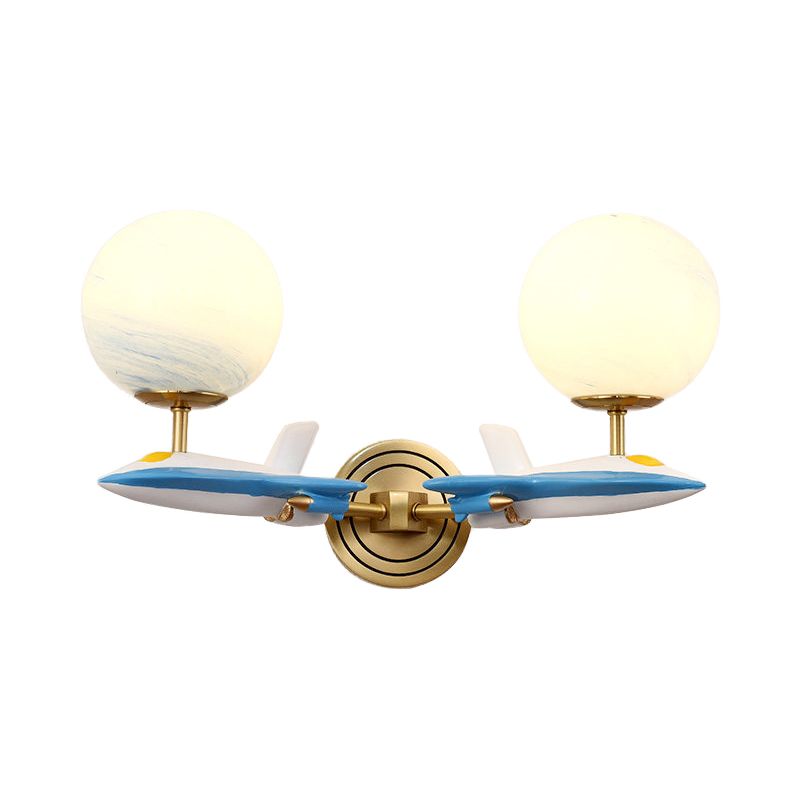 Living Room Sphere Wall Light with Airplane Glass Resin Contemporary Sconce Light