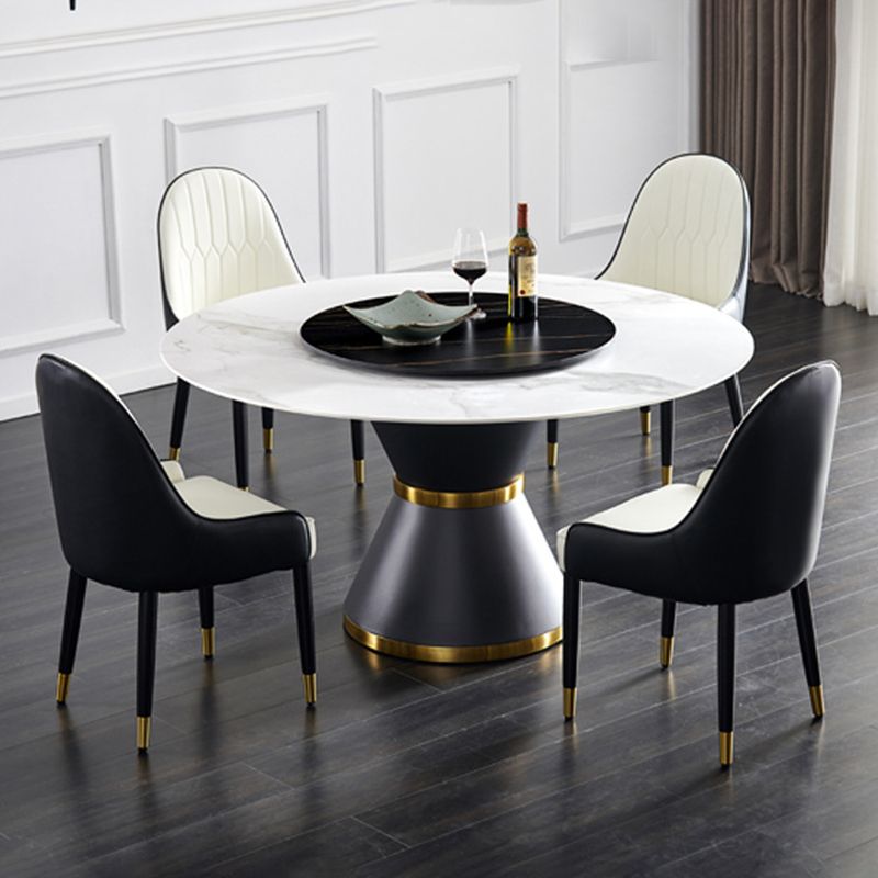 Contemporary Side Chair Upholstered Armless Faux Leather Dining Chairs