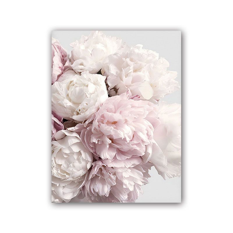 Toile de fleur de pivoine romantique pour chambre à coucher, décoration murale imprimée de fleurs de couleur pastel
