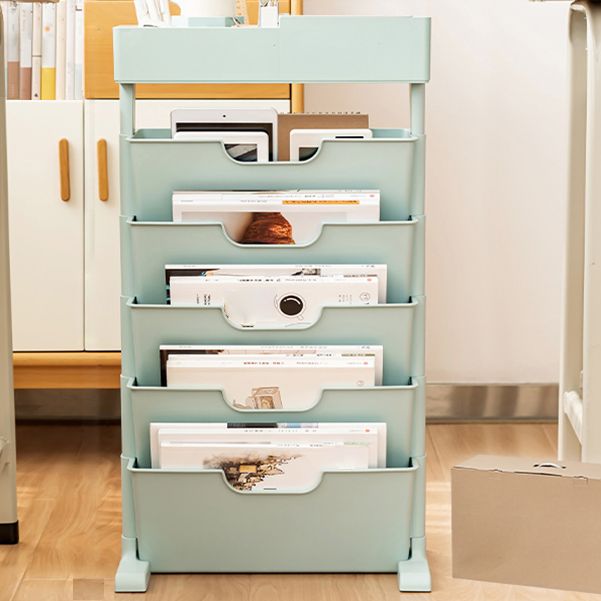 Plastic Bookshelf Contemporary Style Bookcase for Home Office