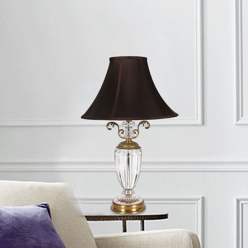 1 tête d'urne de forme de forme légère modernisme coup de nuit coupé à main lampe de table de nuit en noir