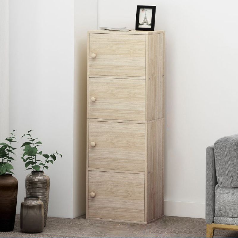 Contemporary Vertical Standard Bookcase Manufactured Wood Bookcase with Doors