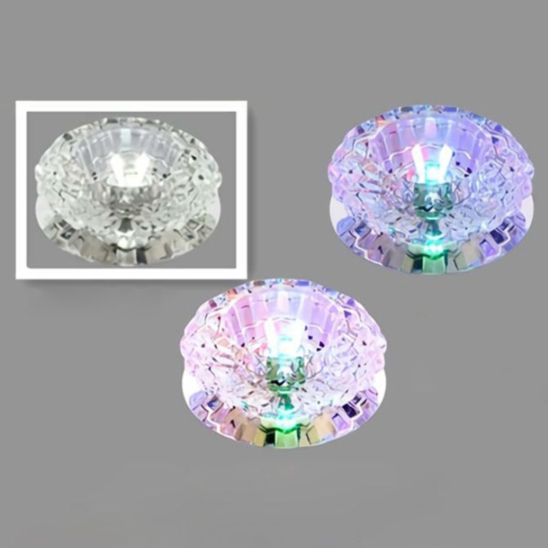 Floral Flush Ceiling Light Contemporary Crystal Corridor LED Flush Mount Lighting Fixture in Clear