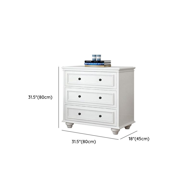 Modern Wood White Storage Chest with Soft-Close Drawers for Home