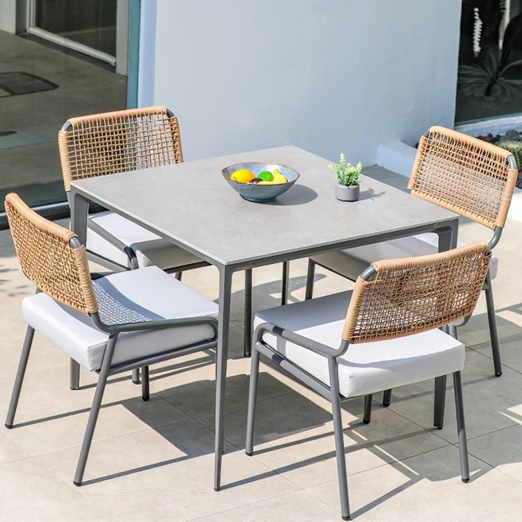 Modern Patio Dining Chair Set of 2/4/6/8 Metal Armless Dining Side Chair