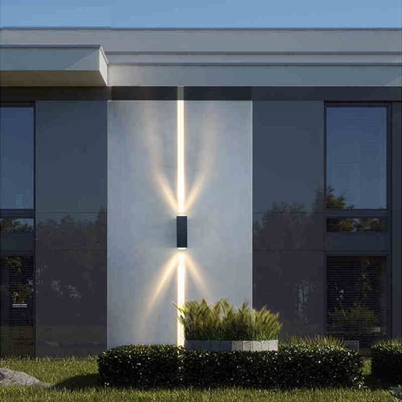 Black Rectangular Metal LED Wall Lamp Double-headed Warm Light Wall Sconce for Villa Corridor