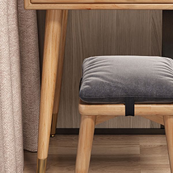 Scandinavian Rubberwood Makeup Counter with Drawer Vanity Dressing Table