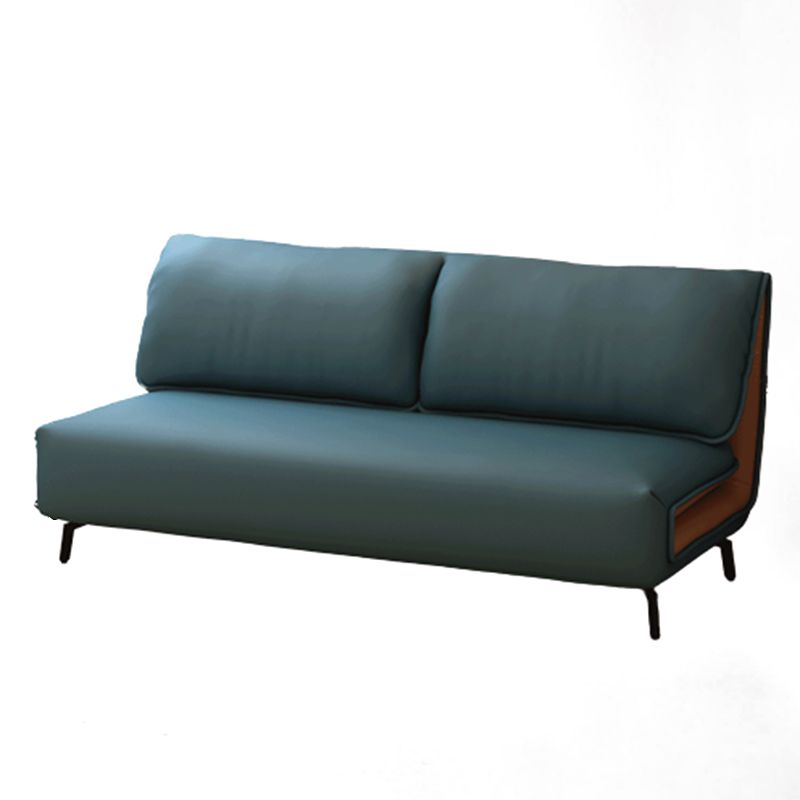 Contemporary Faux Leather Sofa Bed Convertible Armless Sofa Bed