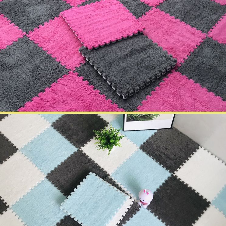 Fade Resistant Carpet Tile Solid Color Interlocking Carpet Floor Tile
