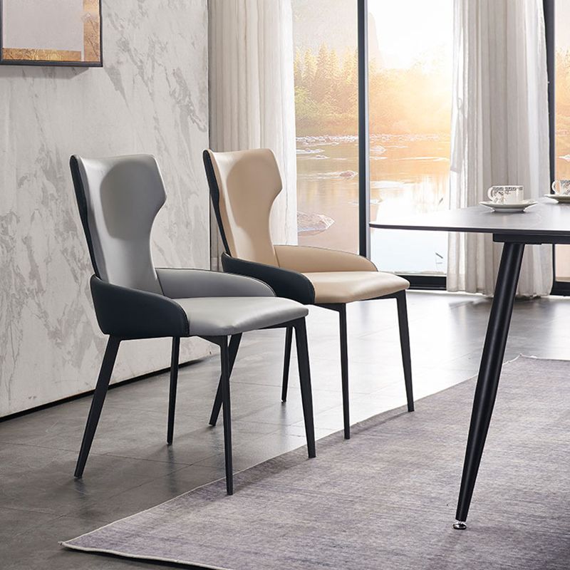 Silla tapizada con respaldo hogareño contemporáneo del comedor del metal del sillón