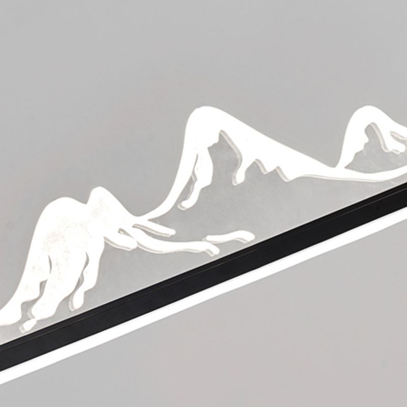 Luz de metal lineal lámpara de luz contemporánea 1 luz colgante de cocina ligera