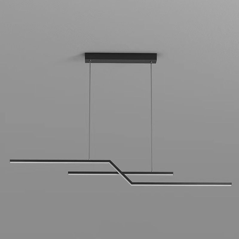 Dining Room Island Chandelier Light Metal LED Minimalist Hanging Chandelier