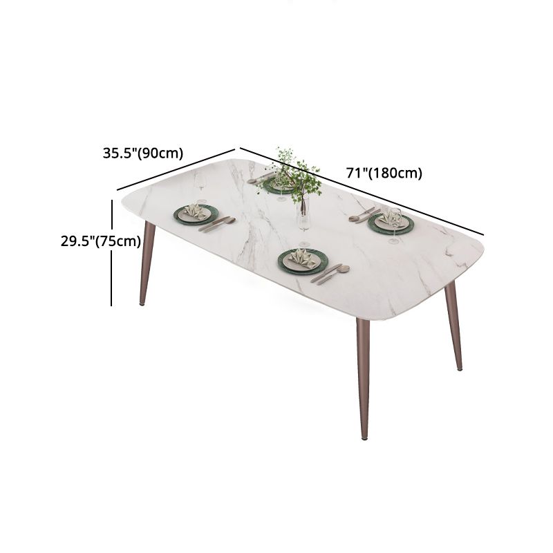 1/2/5/7 Pcs White Sintered Stone Dining Room Set Table Furniture Set for Home