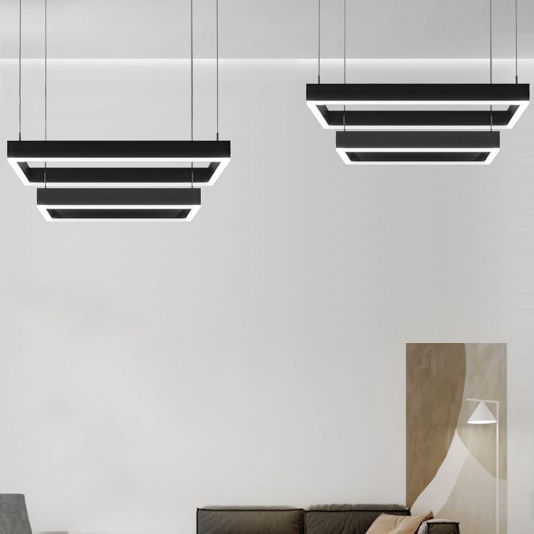 Multi-Tier Pendant Light Fixture Modern Minimalist Style Aluminum Pendant Lights