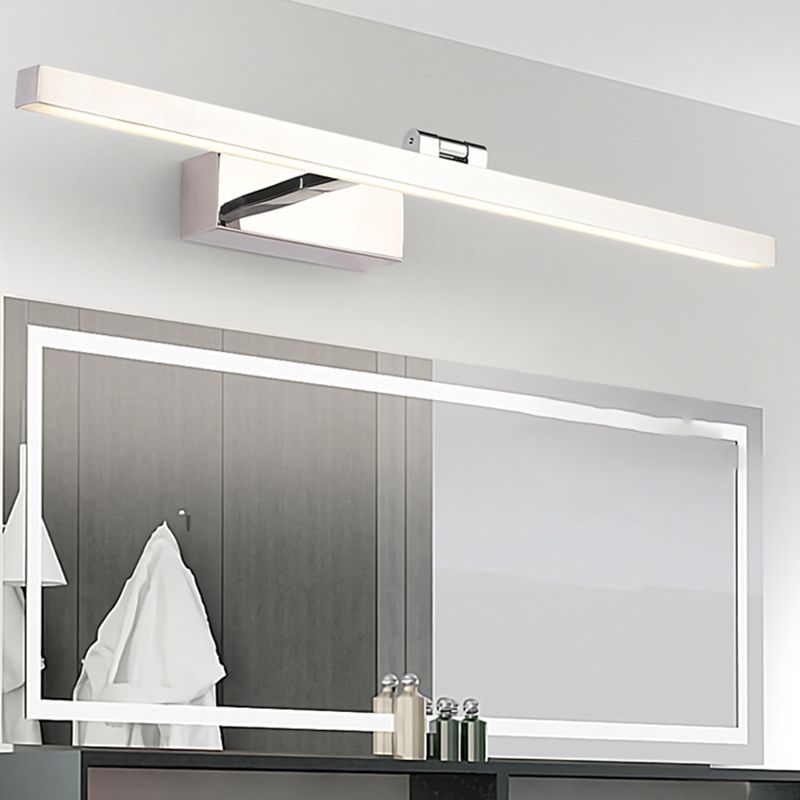 Minimalist Straight Mirror Lighting Metal LED Bathroom Sconce Light Fixture